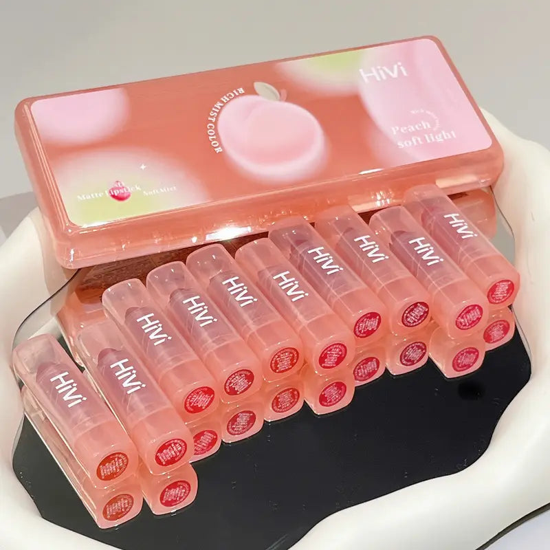 Hivi - Peach Mist Color Matte Lipstick Set of 10