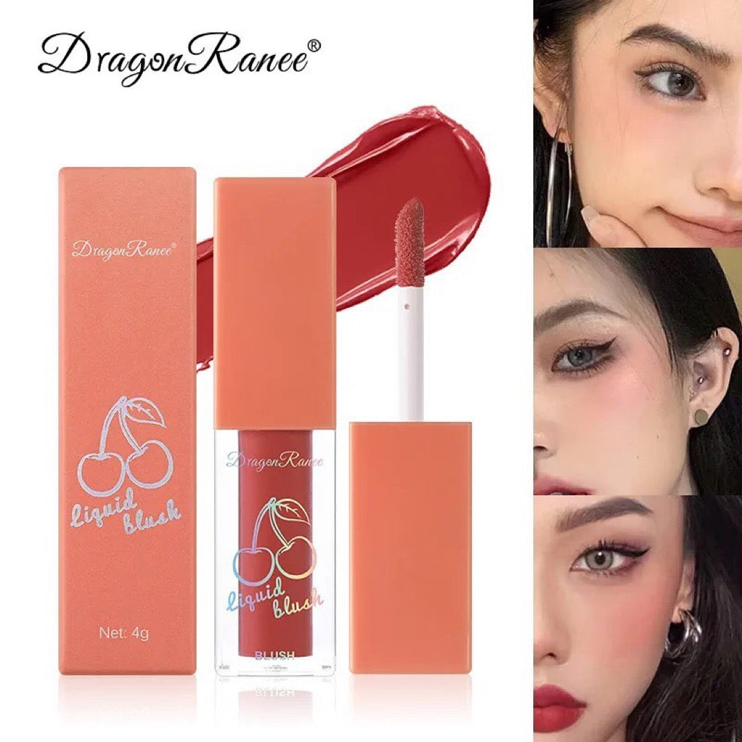 4pcs Cherry Liquid Blushes Long-lasting Makeup Blusher Creamy Rouge Cheek Blush