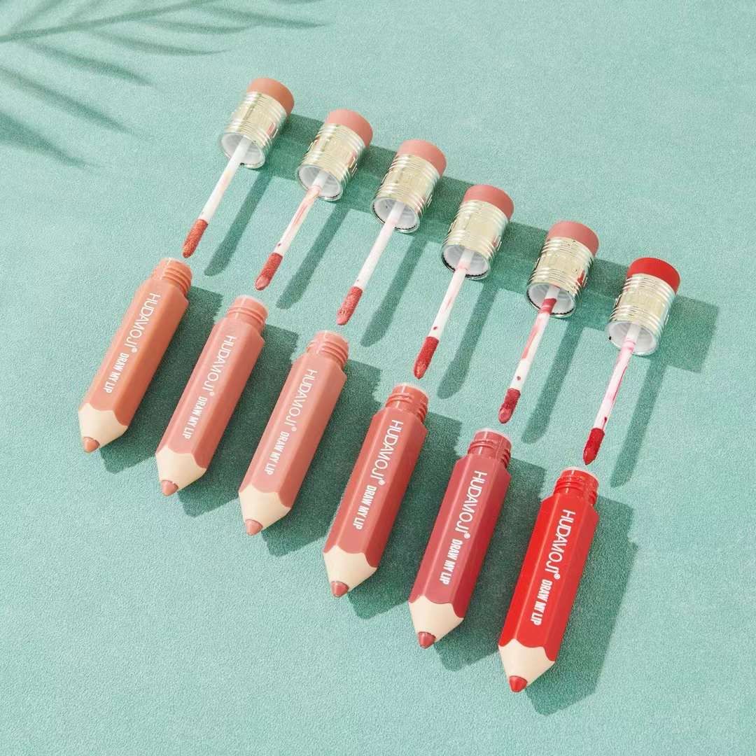 Hudamoji - Draw My Lip Pencil Lip Gloss Set of 6