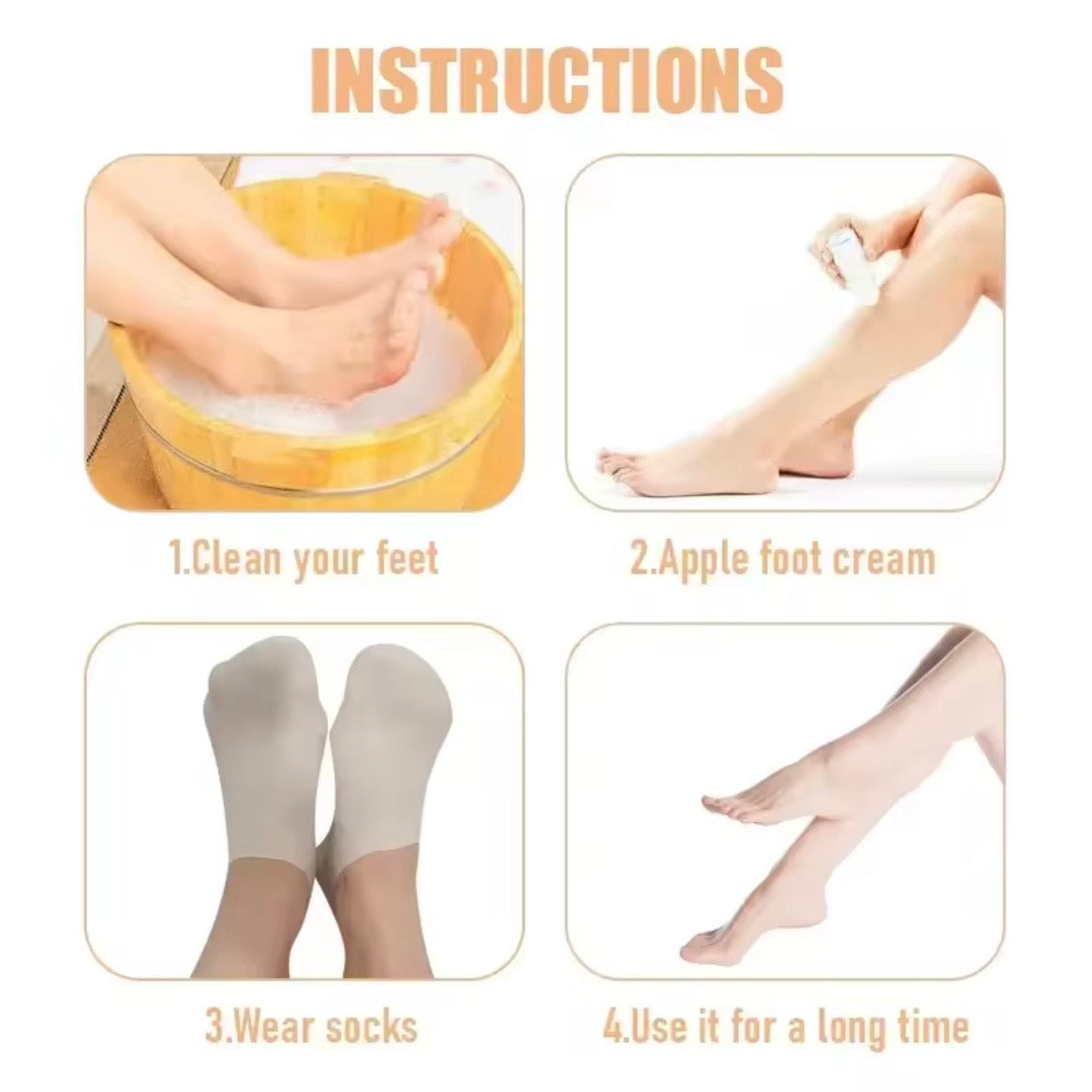 Silicone Moisturizing Pain Relief Socks Set of 2