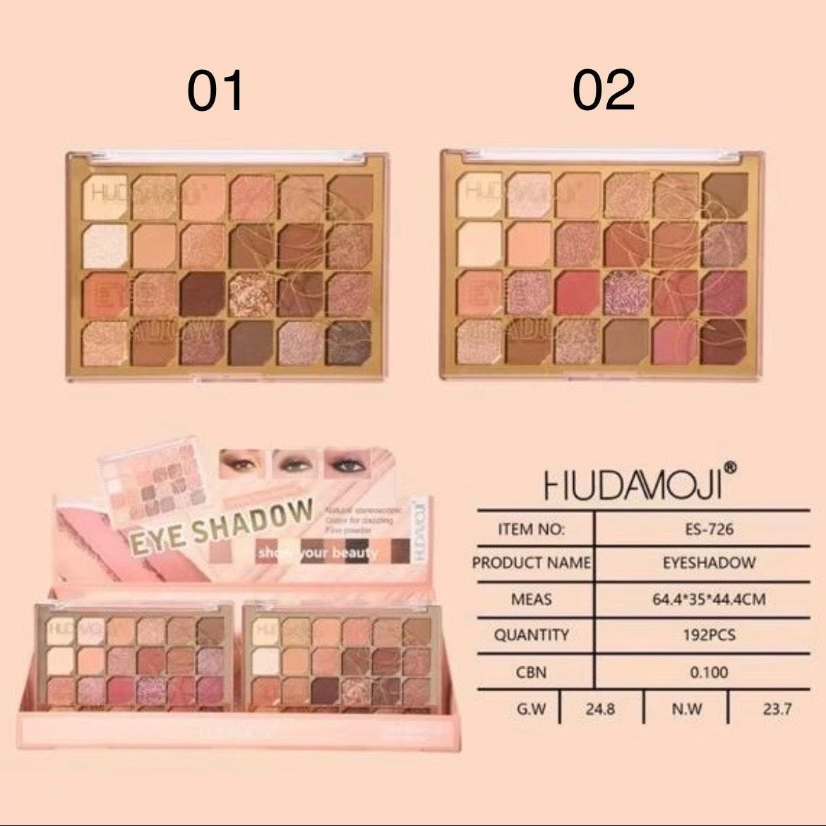 Hudamoji - 24 Color Matte & Shimmer Eyeshadow Palette