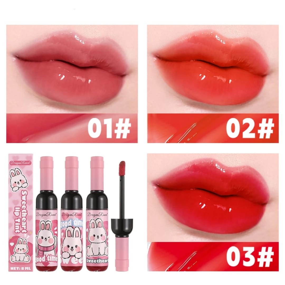Dragon Ranee - 3pcs Sweetheart Wine Shaped Lip Tint