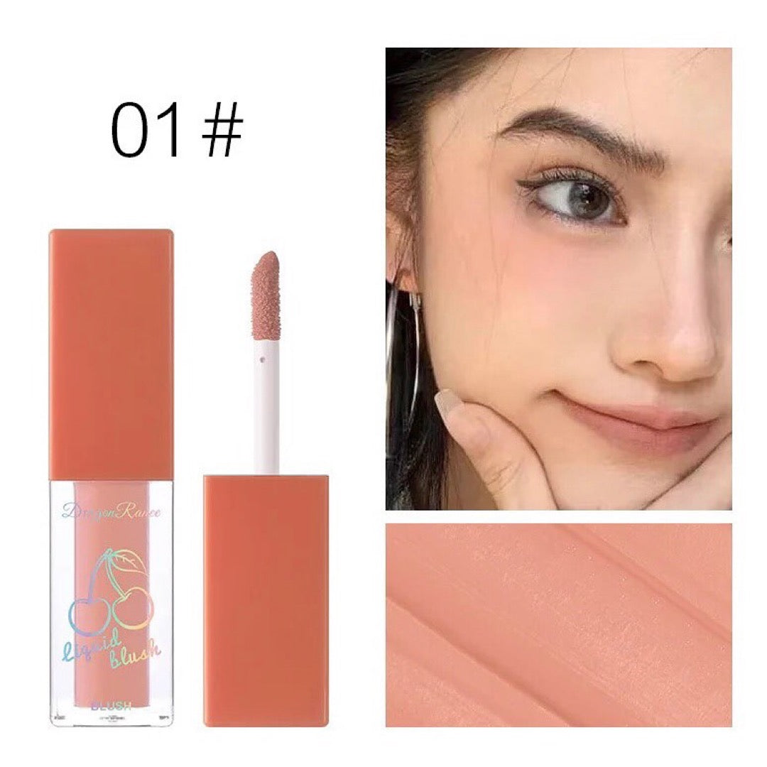 4pcs Cherry Liquid Blushes Long-lasting Makeup Blusher Creamy Rouge Cheek Blush