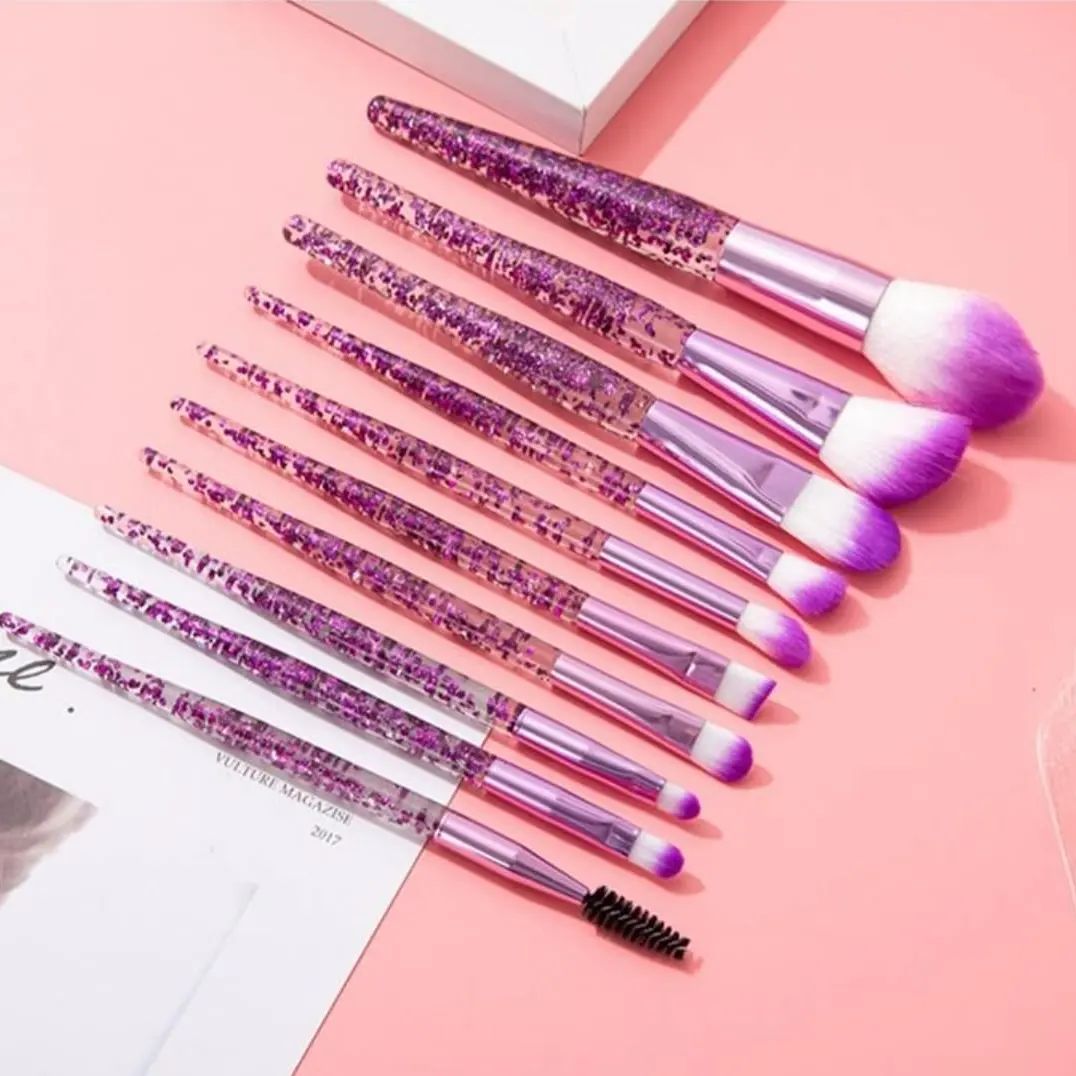Crystal Makeup Brush Set of 10