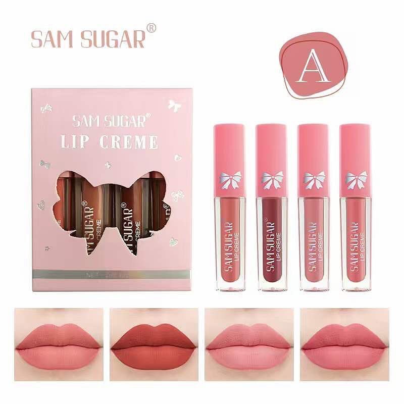 Sam Sugar - 4pcs Creamy Velvet Matte Lip Gloss