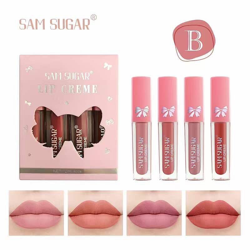 Sam Sugar - 4pcs Creamy Velvet Matte Lip Gloss