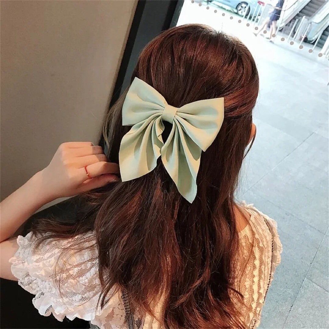Bowknot Headdress Solid Color Barrettes Duckbill Hair Clip