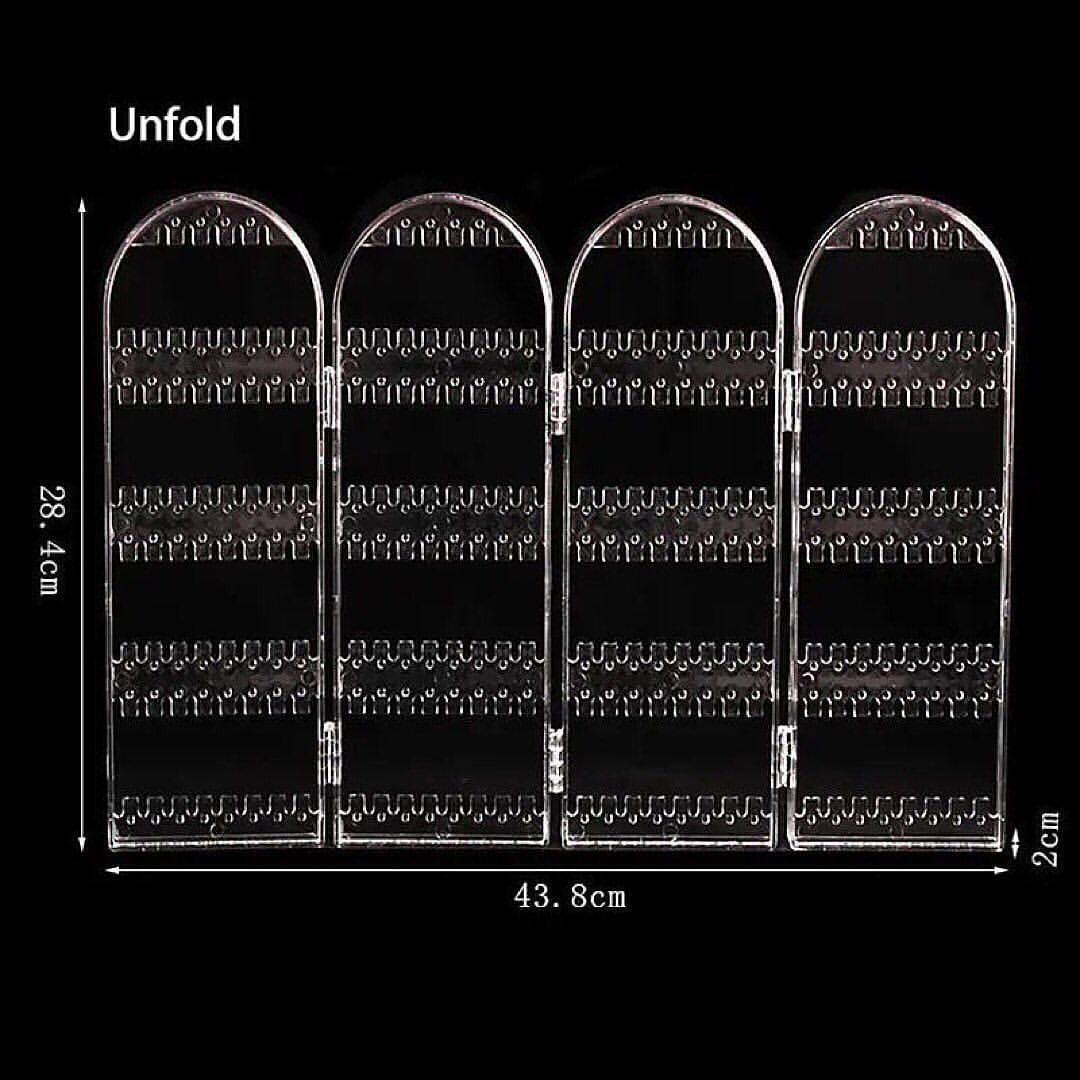 4 Doors Foldable Transparent Jewelry Organizer