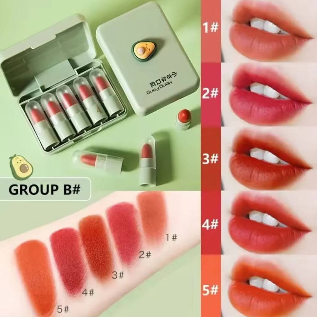 Heng Fang - Mini Fruity Matte Lipstick Set of 5