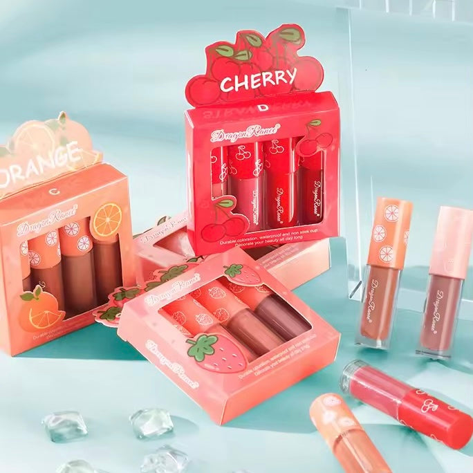 Dragon Ranee - Fruity Matte Lip Gloss Set of 4