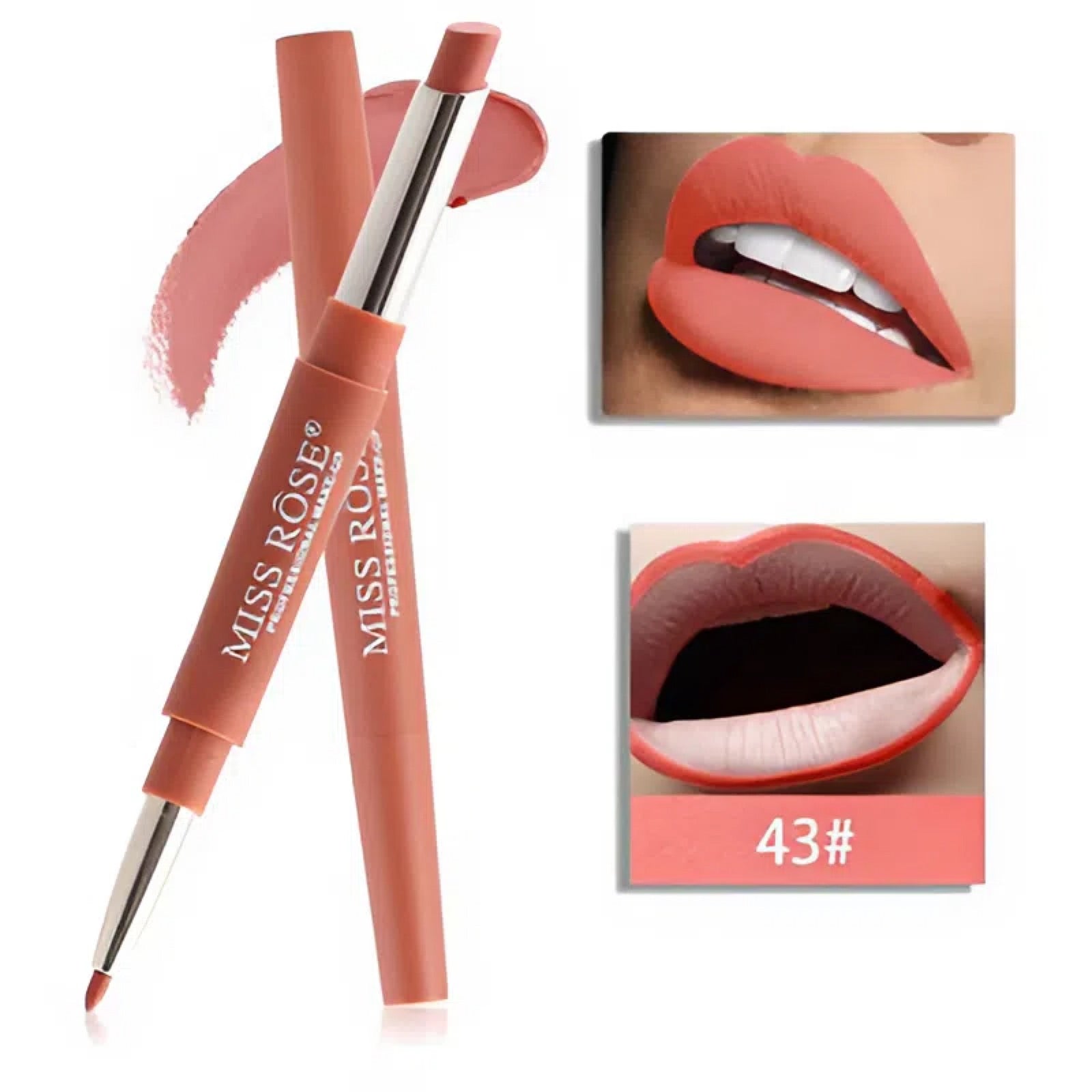 Miss Rose - 2 in 1 Nude Lipstick & Lip Liner Set of 6