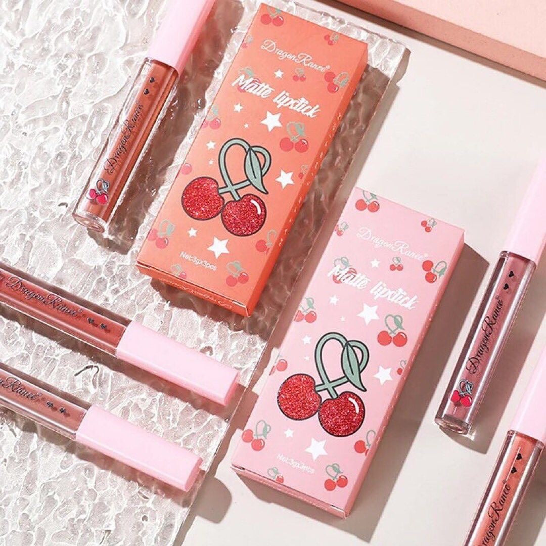 Dragon Ranee - Cherry Matte Lip Gloss Set of 3