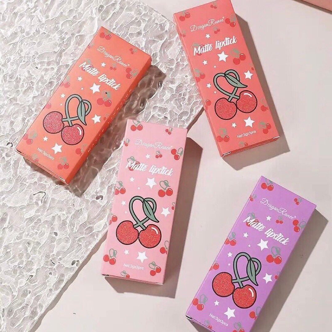 Dragon Ranee - Cherry Matte Lip Gloss Set of 3