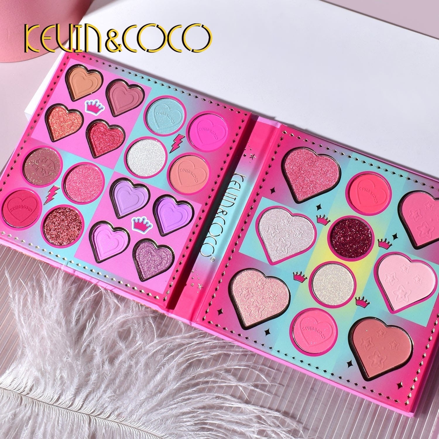 Kevin & Coco - 26 Color Barbie Matte & Shimmer Eyeshadow Palette with Lipstick & Gloss