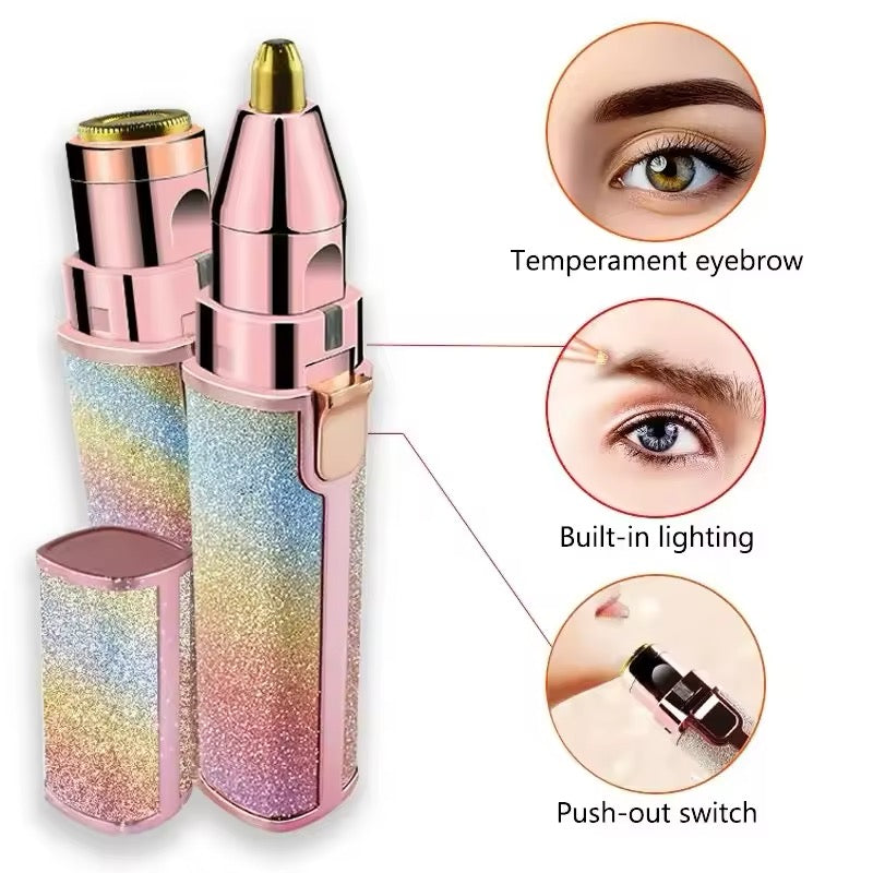 Facial Beauty - 2 in 1 Flawless Eyebrow + Facial Hair Remover