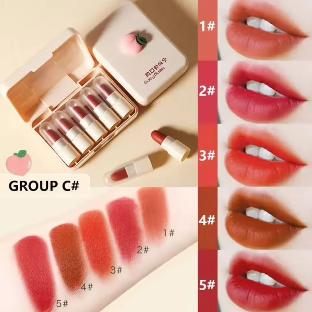Heng Fang - Mini Fruity Matte Lipstick Set of 5