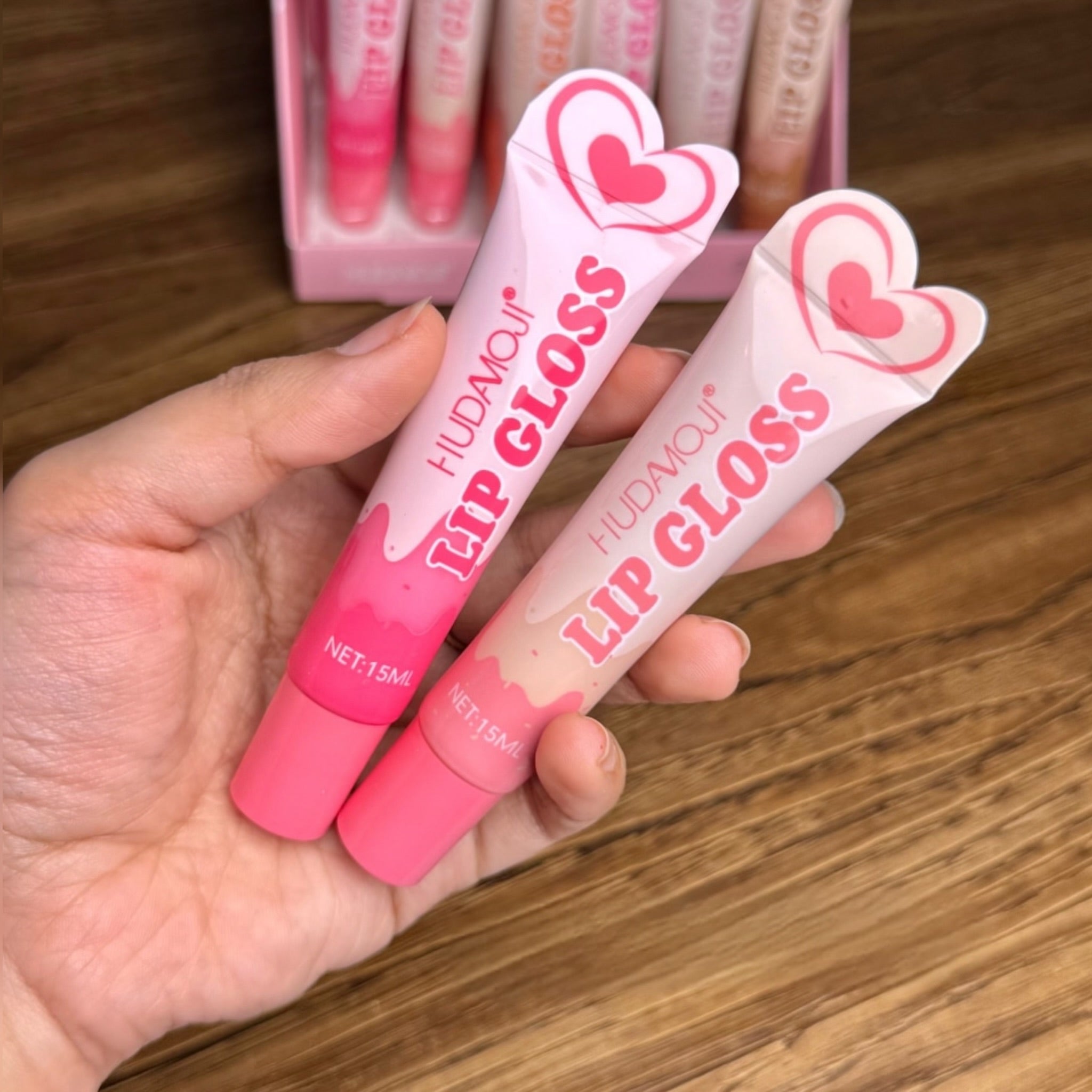 6pcs Yummy Heart Tube Lip Gloss