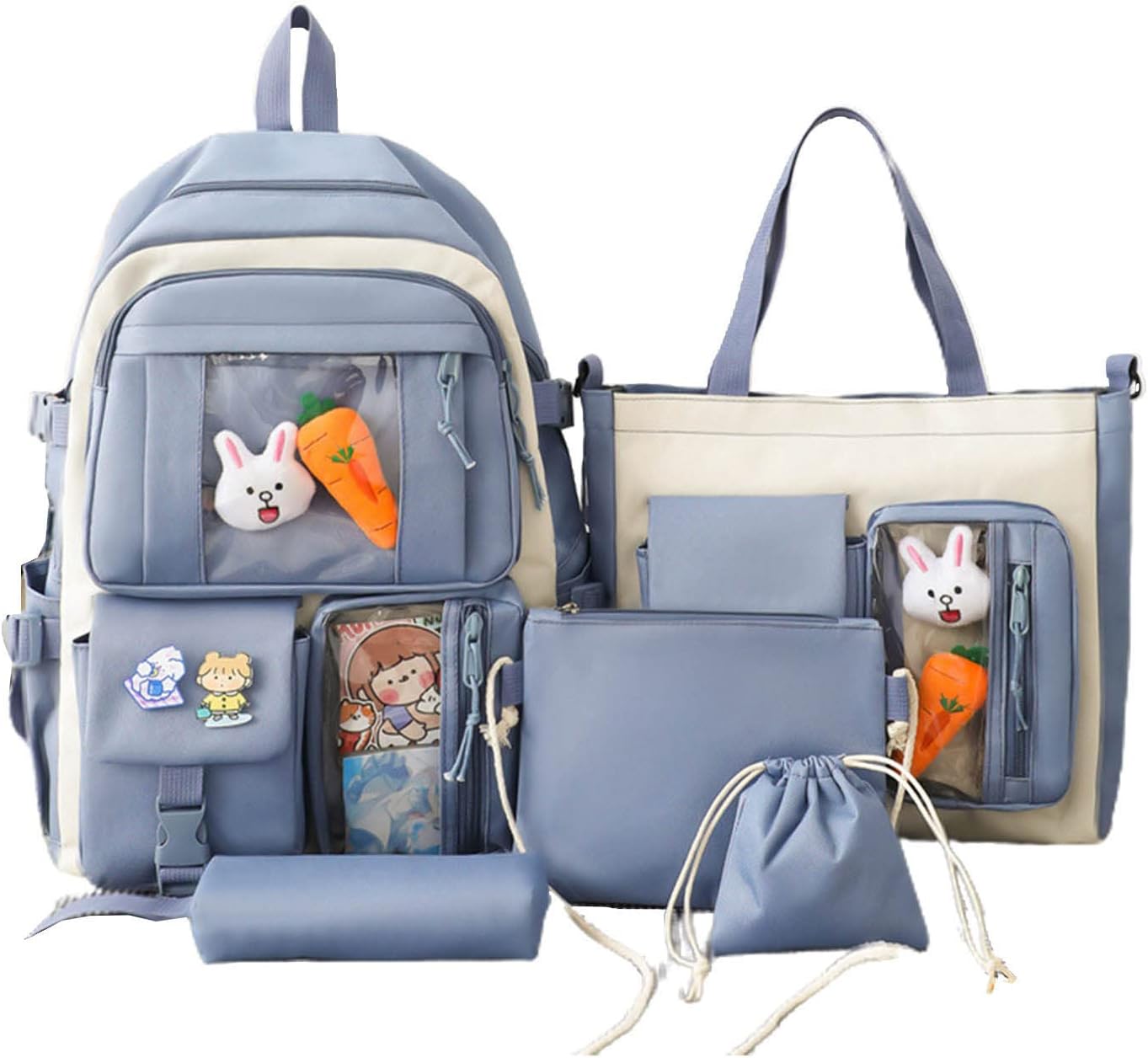 Bunny Travel Large Capacity Canvas Bag Set of 4