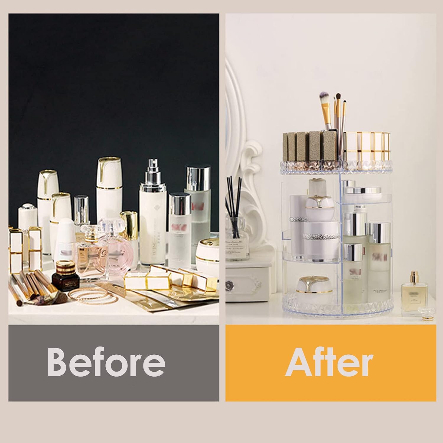 360 Rotating Desktop Makeup & Skin Care Organizer