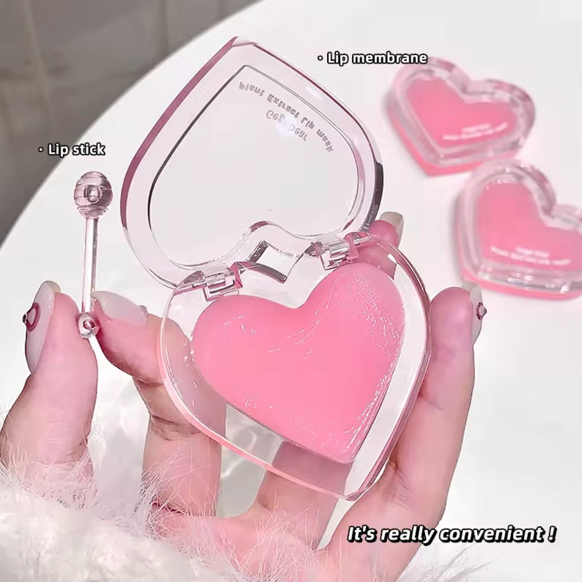 Hudamoji - 2pcs Rose & Collagen Extract Heart Lip Care Set