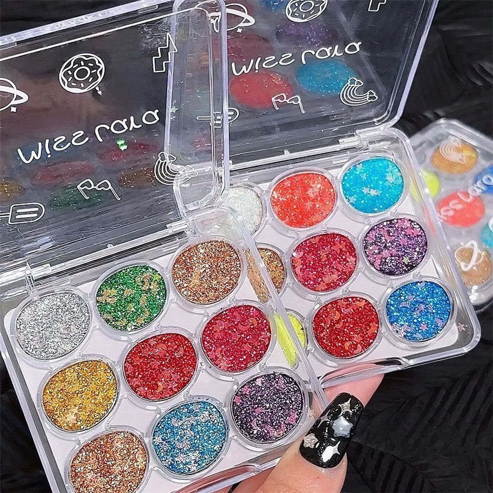 9 Colors Glitter Pearlescent Eyeshadow Long-lasting Diamond Shimmer Palette
