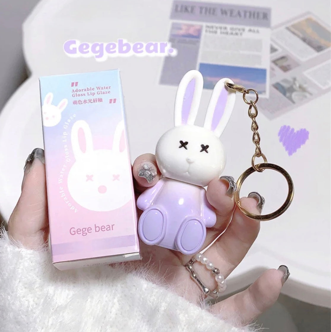 Gege Bear - Rabbit Keychain Mirror Lip Gloss Set of 6