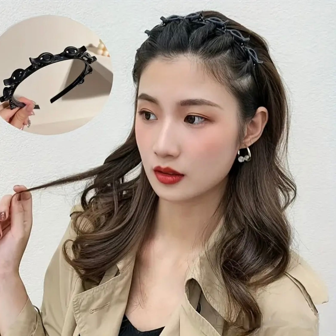 Double Layer Braided Clip Headband