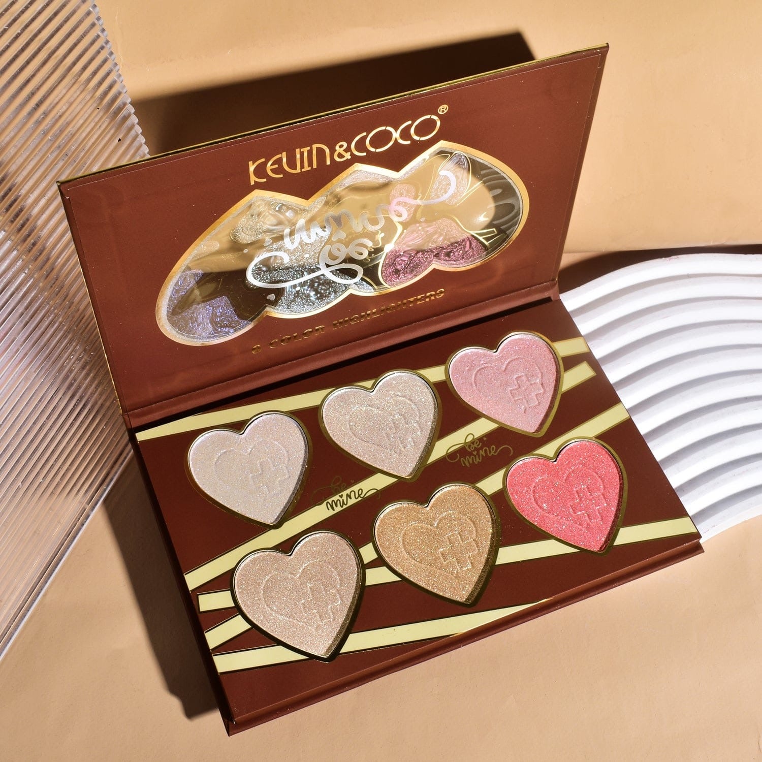 Kevin & Coco - 6 Color Heart Highlighter Illuminator Face Kit