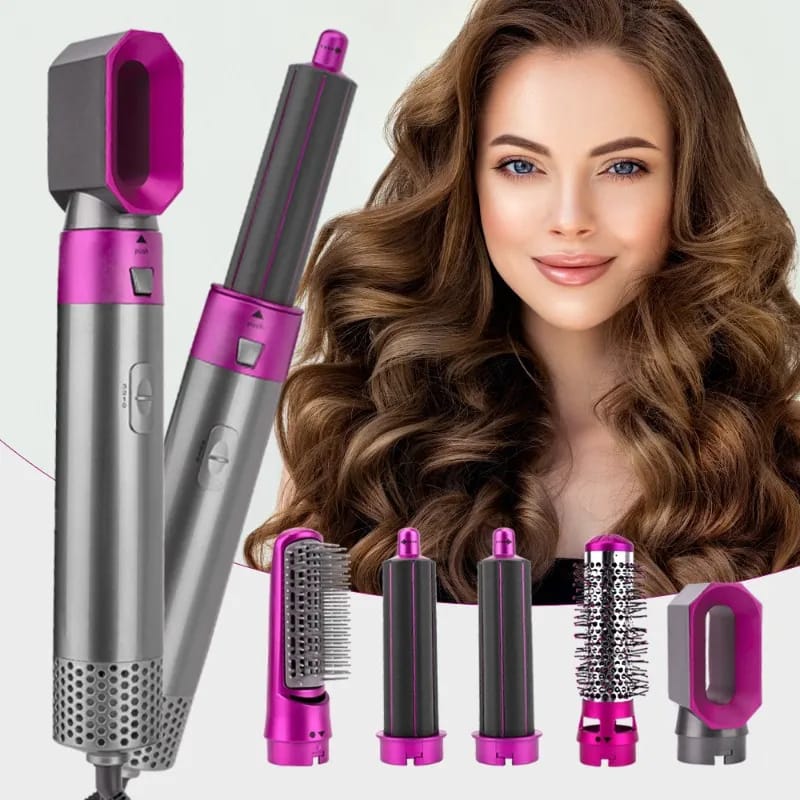 5 in 1 Hot Air Styler Set Professional Curling Iron Hair Straightener eDesire