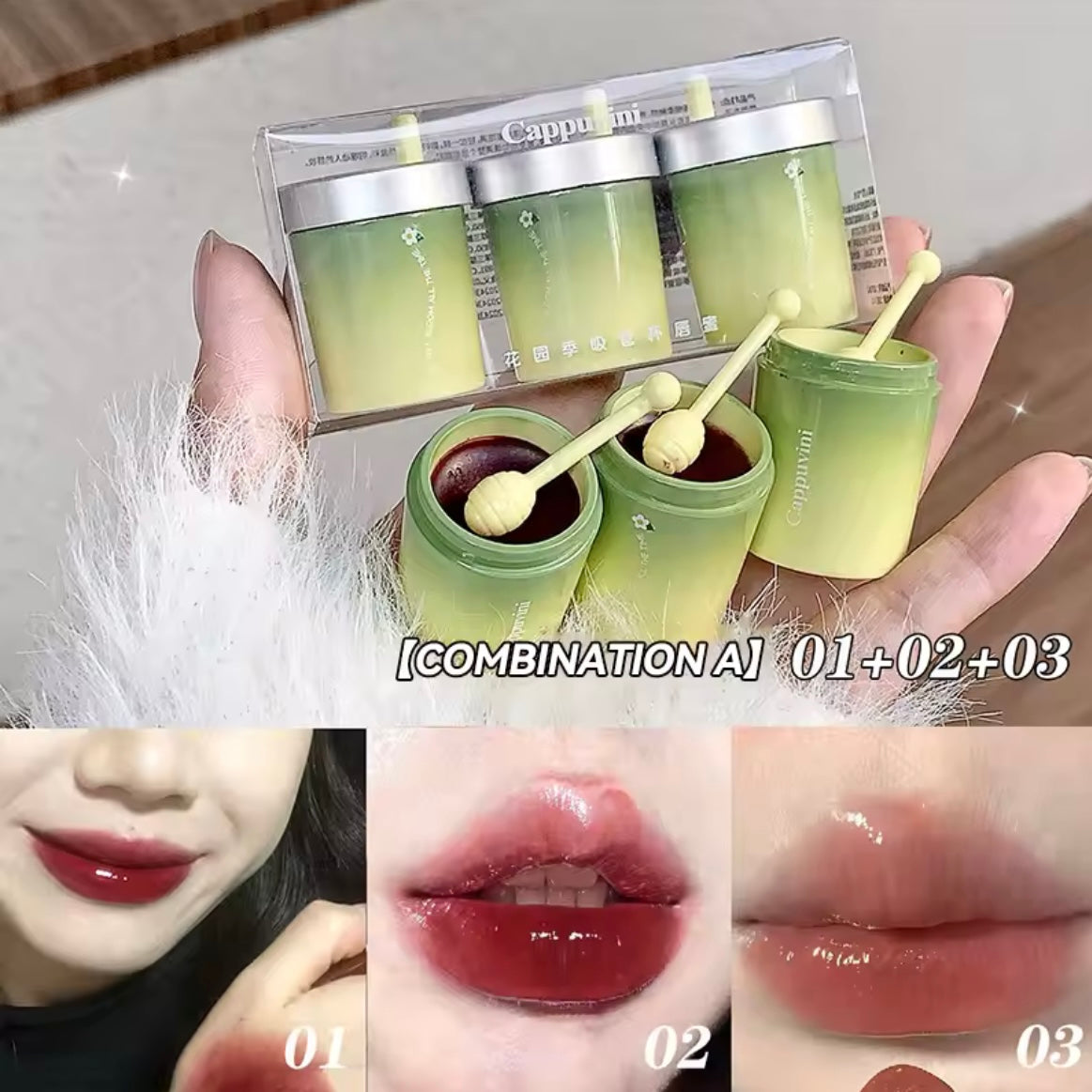 Cappuvini - Bloom Straw Mug Lip Gloss Set of 3