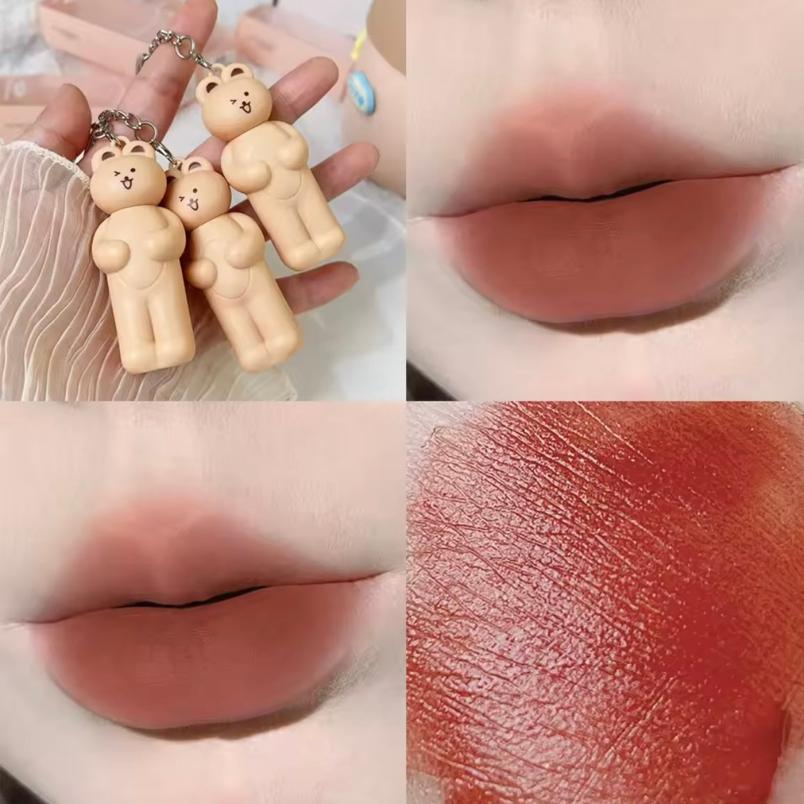 HERORANGE - Bubble Bear Keychain Lip Gloss Set of 3