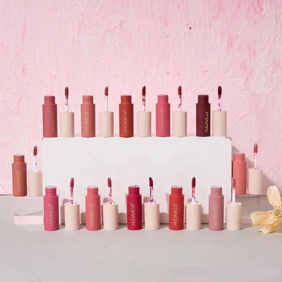 Hudamoji - 24H Stay Mini Velvet Lip Gloss Set of 12