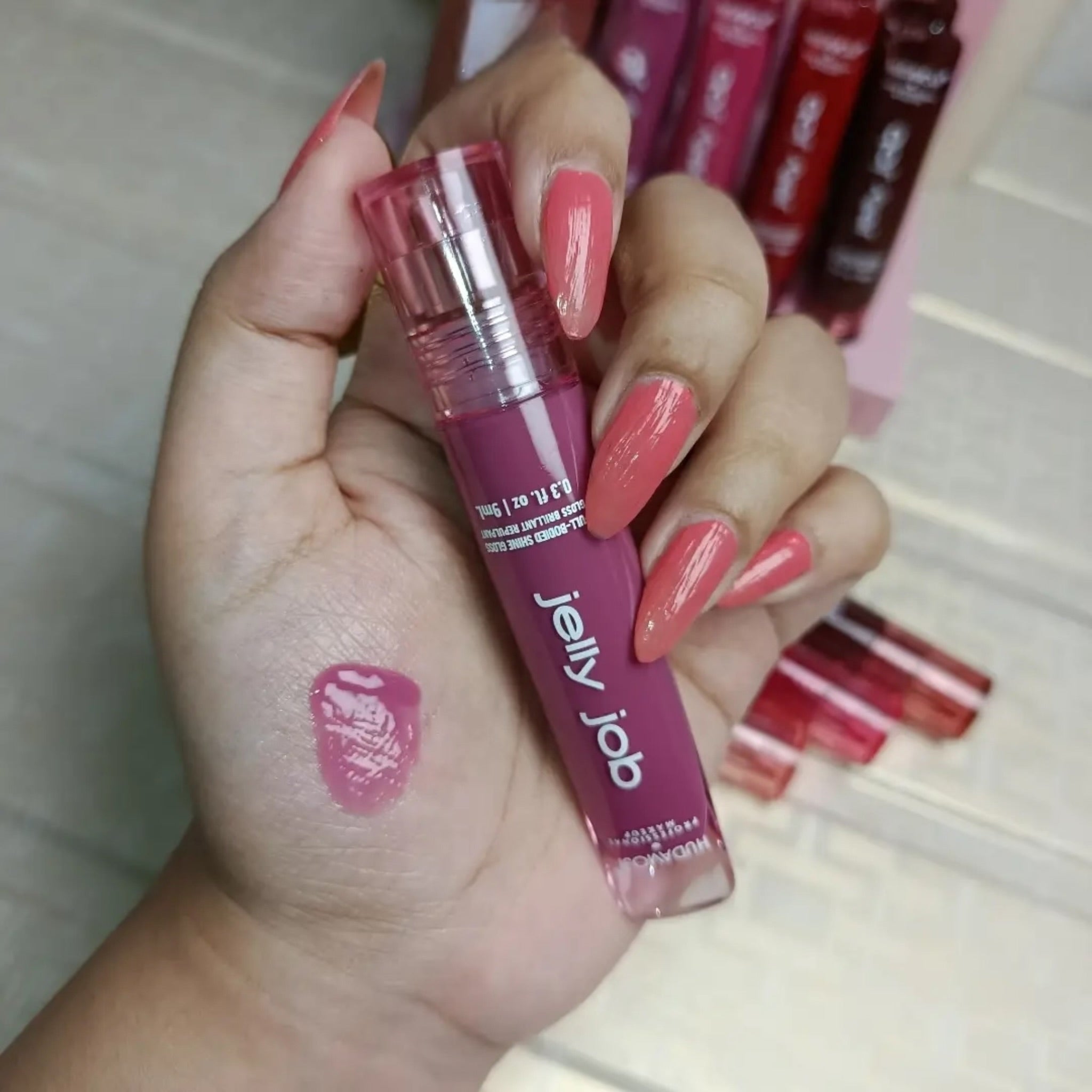 6pcs Jelly Job Full Booed Shine Glass Brilliant Volume Lipgloss