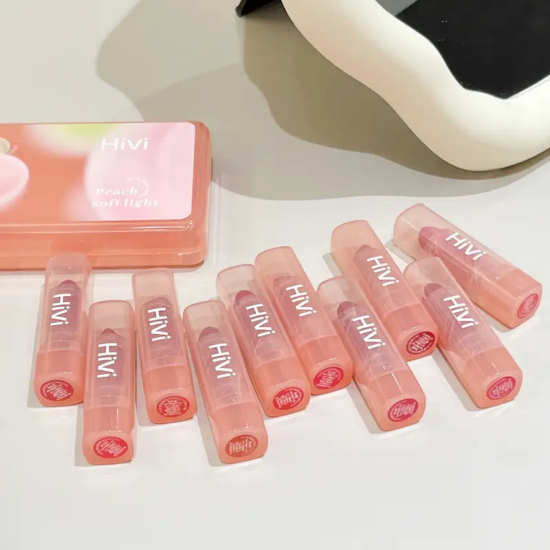 Hivi - Peach Mist Color Matte Lipstick Set of 10
