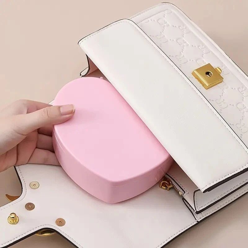 Heart-shaped Pink Girl Heart Jewelry Box with Mirror