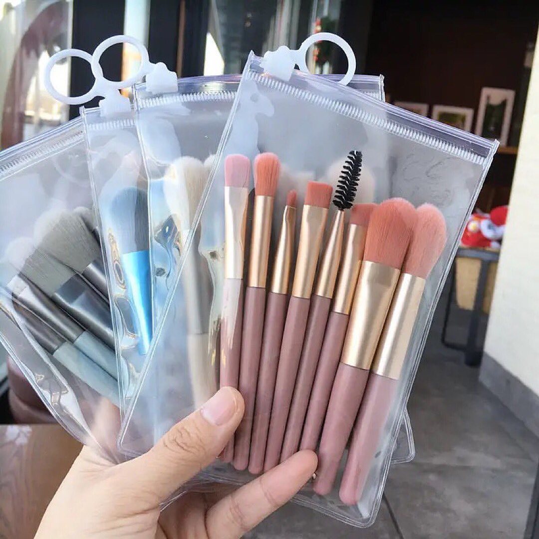 Kawaii Mini Travel Unicorn Makeup Brush Set of 8