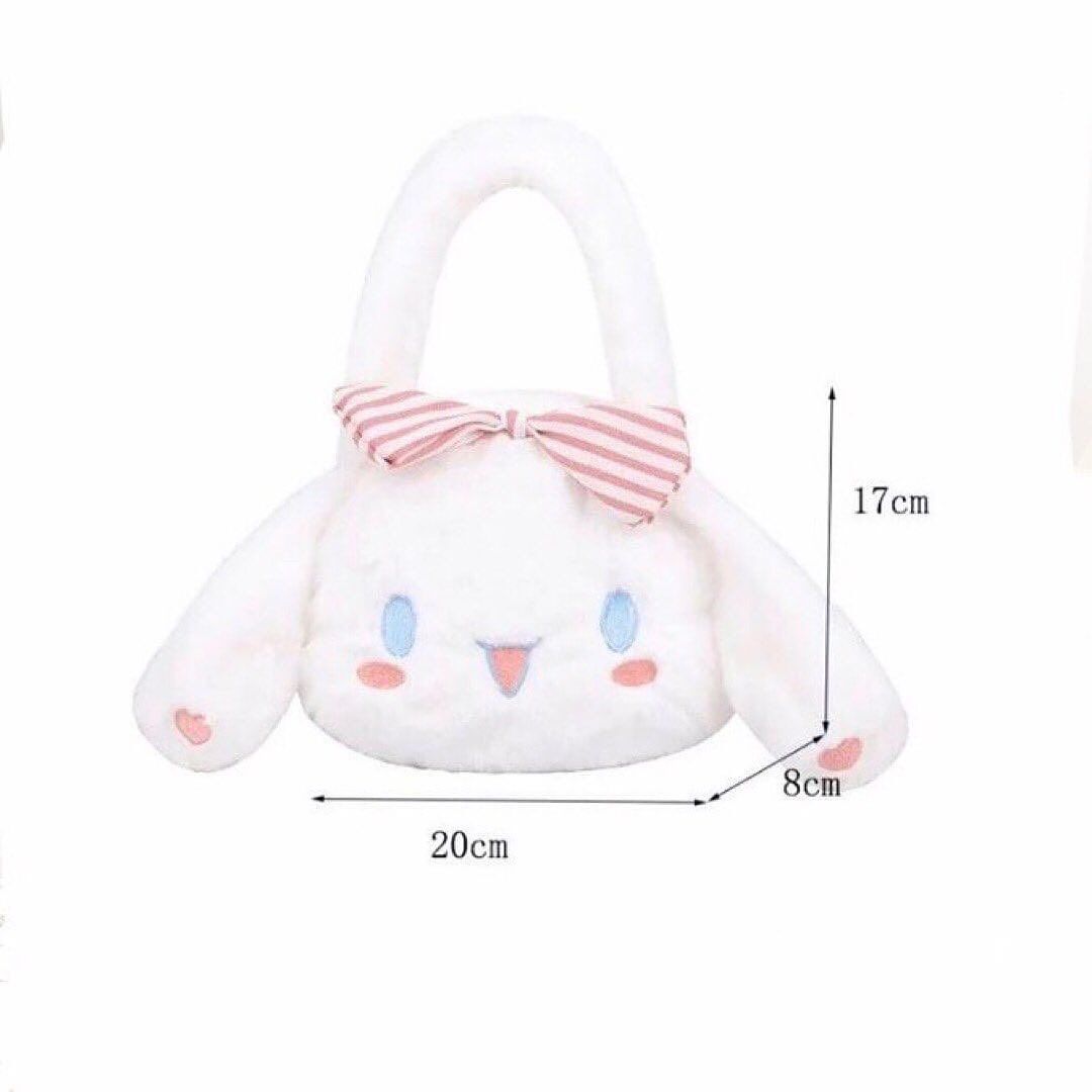 Kawaii Cinnamoroll Anime Cute Cartoon Plush Bag Soft Furr Shoulder Bag