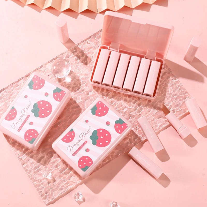 Dragon Ranee - Strawberry Pink Matte Lipstick Set of 6