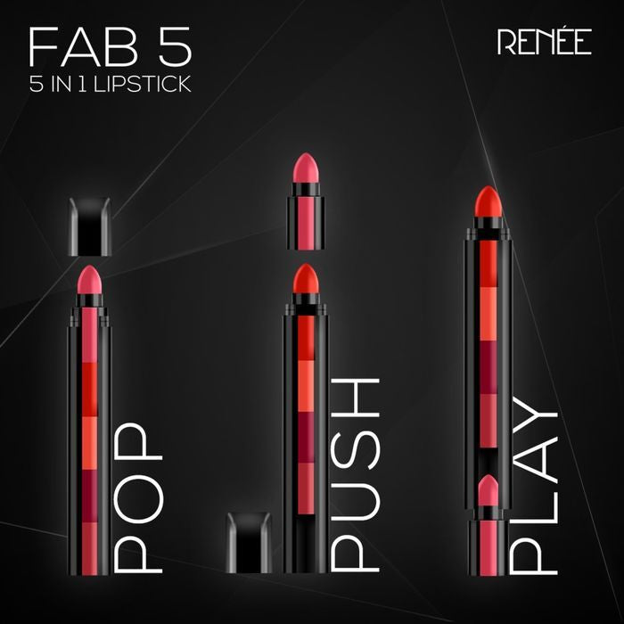 HUDA Fab 5 Matte Finish 5 in 1 Lipstick