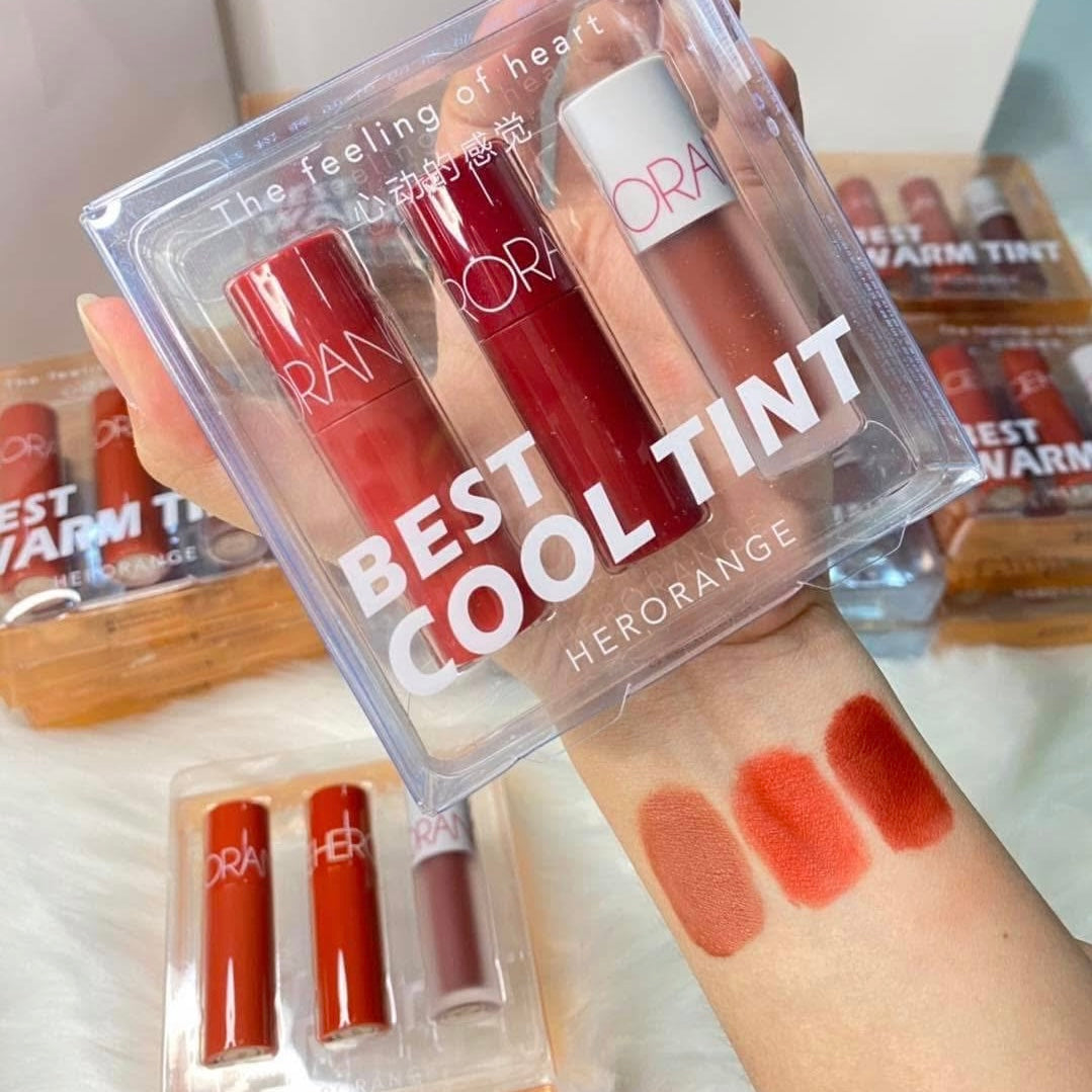 HERORANGE - Cool & Warm Matte Lip Gloss Set of 3