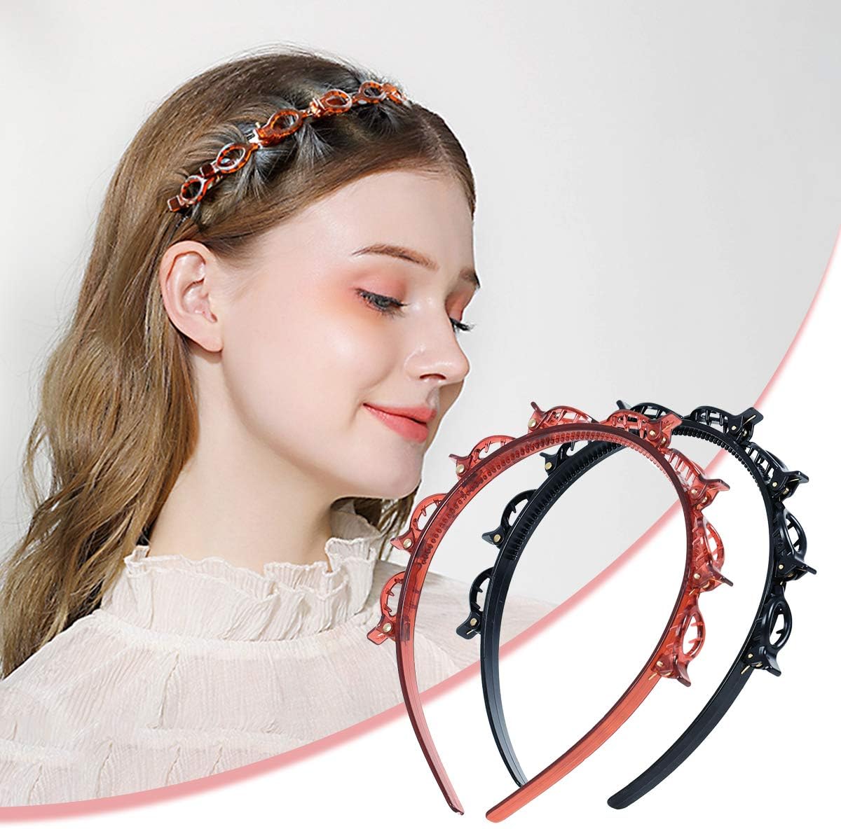 Double Layer Braided Clip Headband