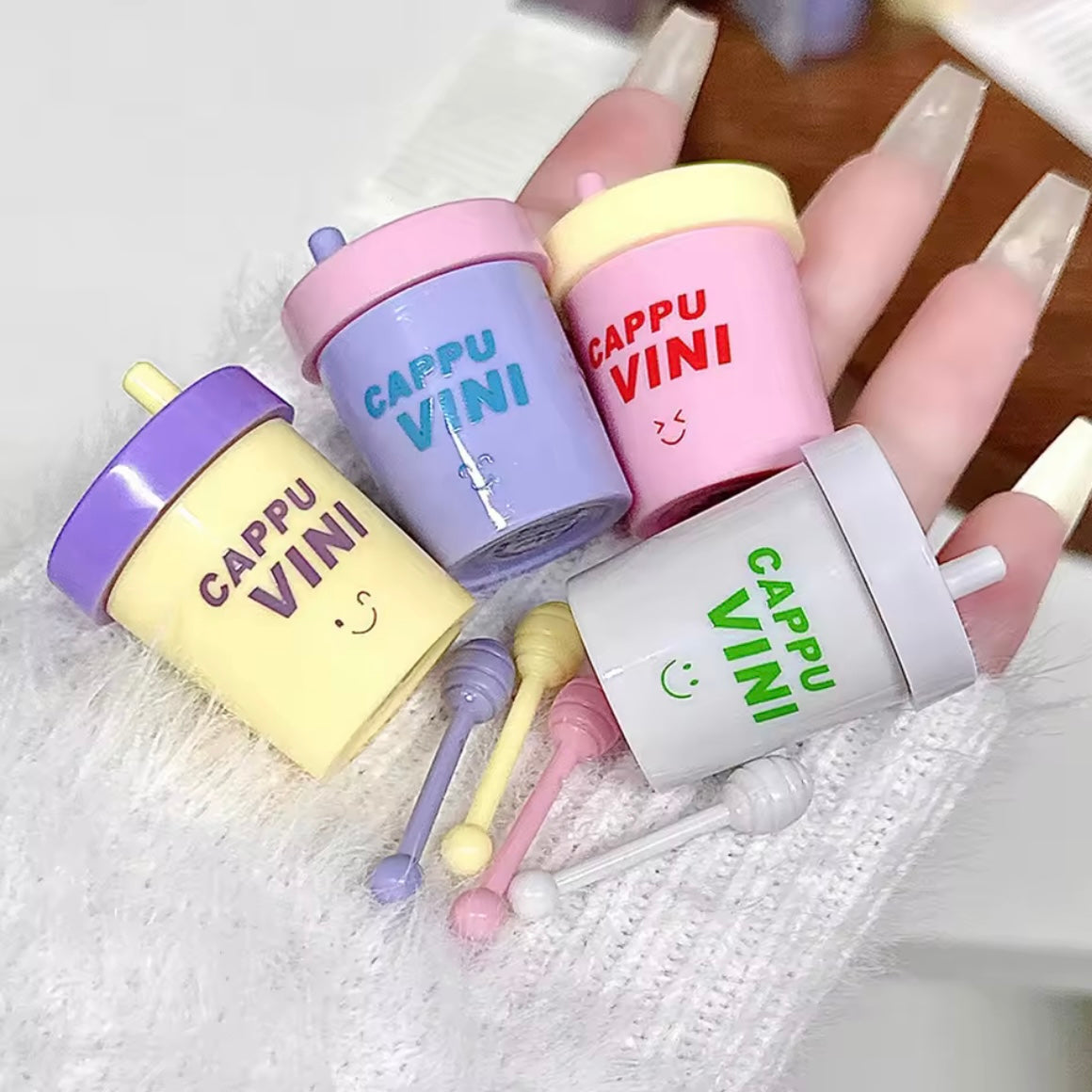 Cappuvini - Cute Straw Cup Lip Gloss Set of 3