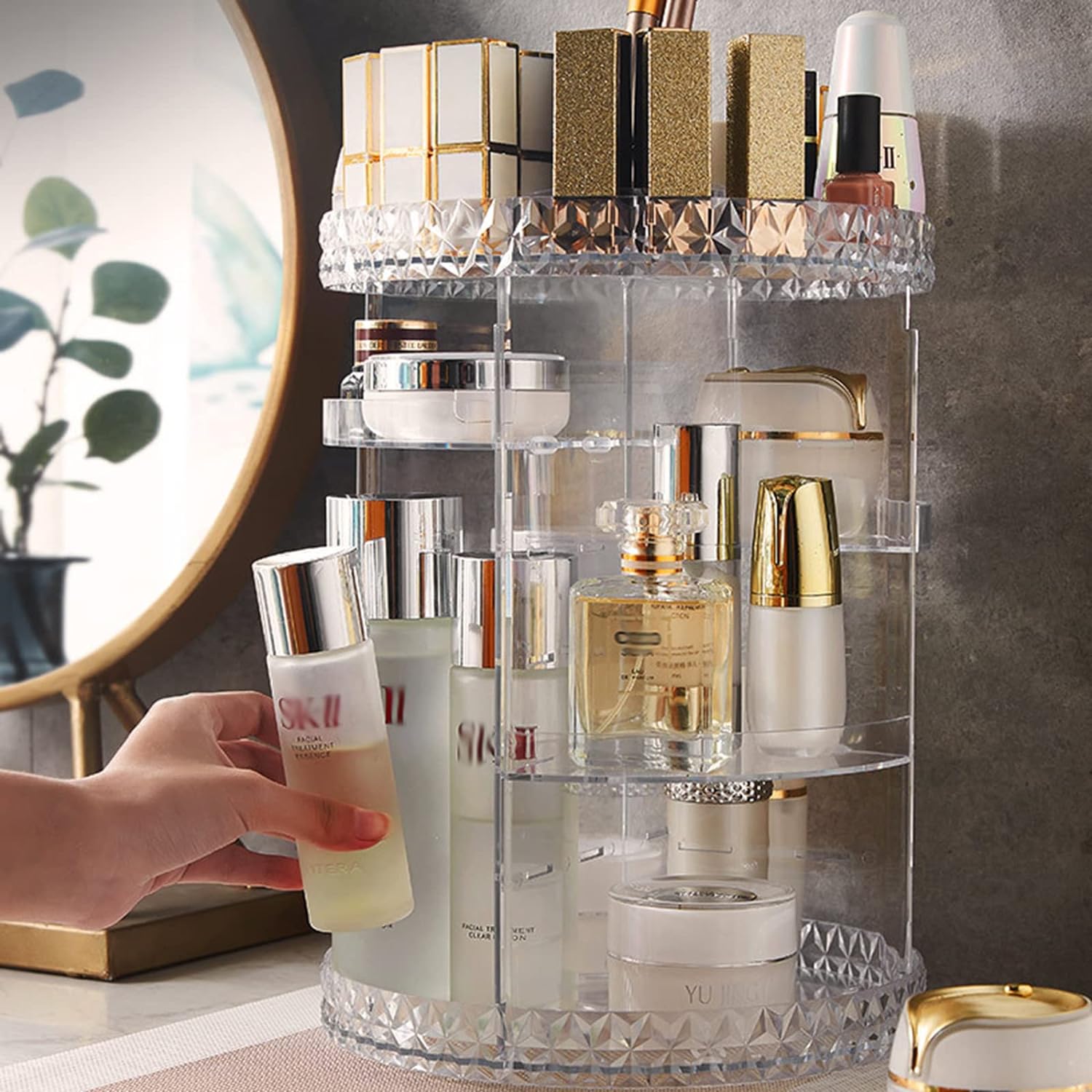 360 Rotating Desktop Makeup & Skin Care Organizer