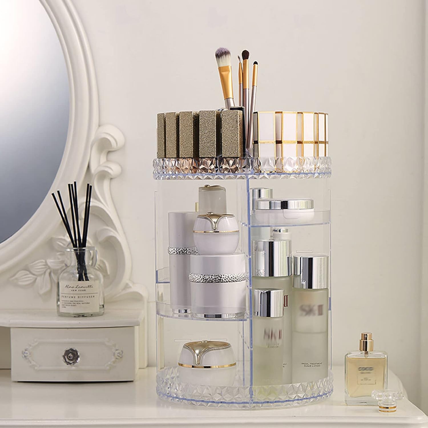 360 Rotating Desktop Makeup & Skin Care Organizer