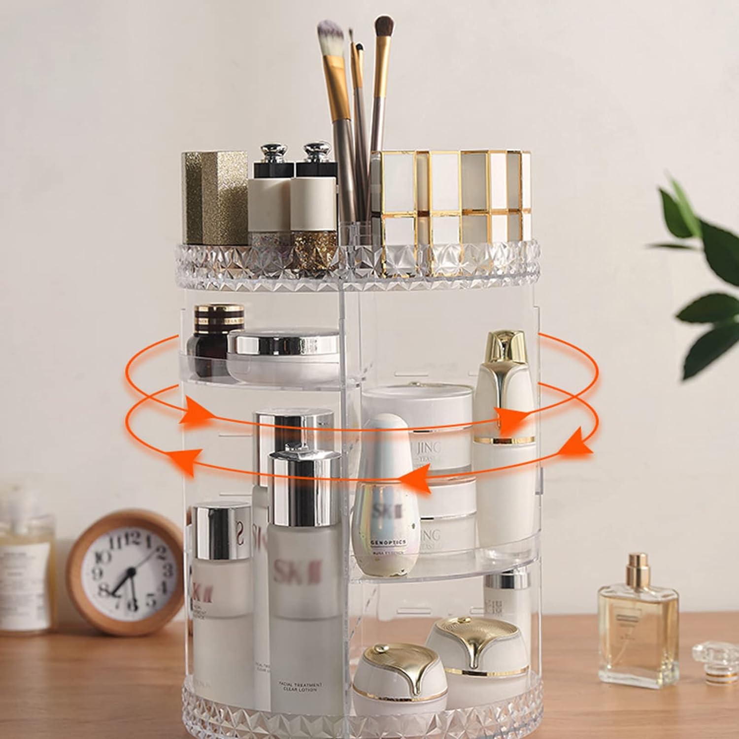 360 Rotating Desktop Makeup & Skin Care Organizer