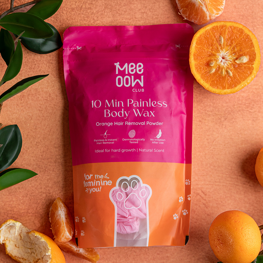 Meeoow - 4 in 1 Orange Body Hair Removal Wax Powder Mask