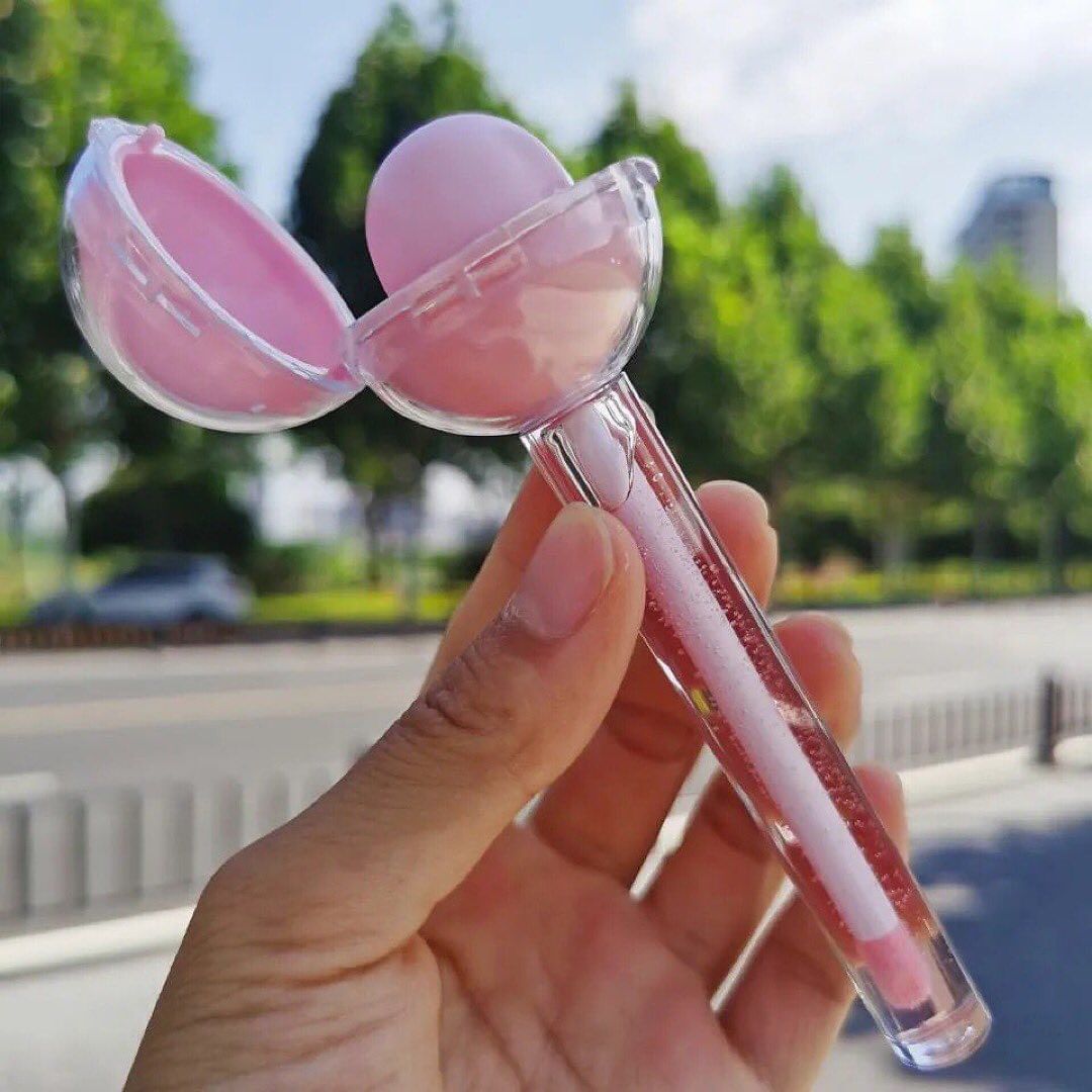 2 in 1 Kawaii Candy Lollipop Lip Gloss & Balm