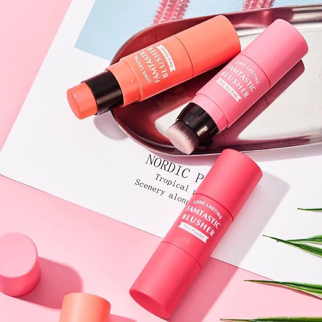 Double Sided Creamy Rouge Blush With Brush Set of 3