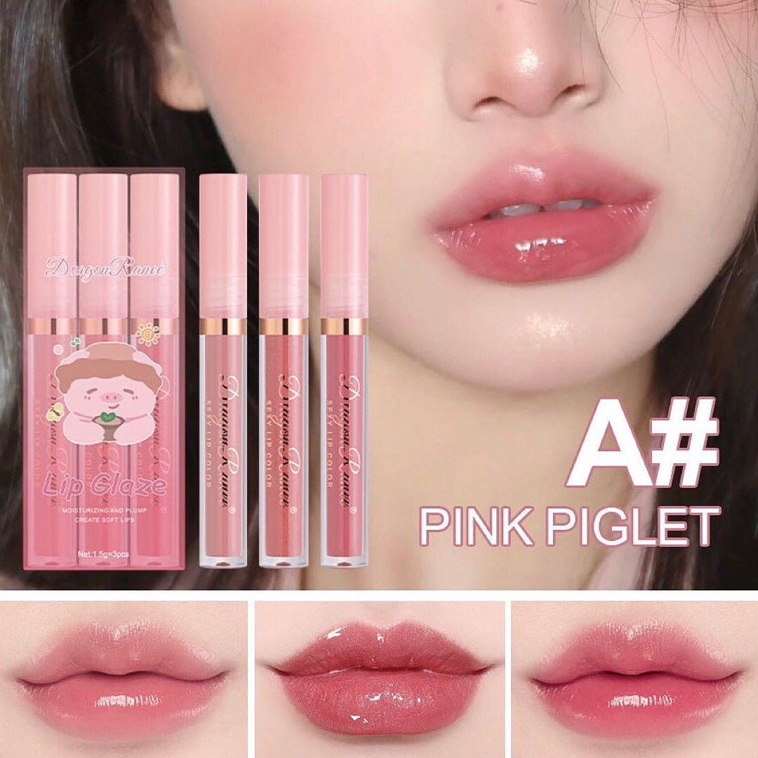 Dragon Ranee - Cartoon Mirror Lip Gloss Set of 3