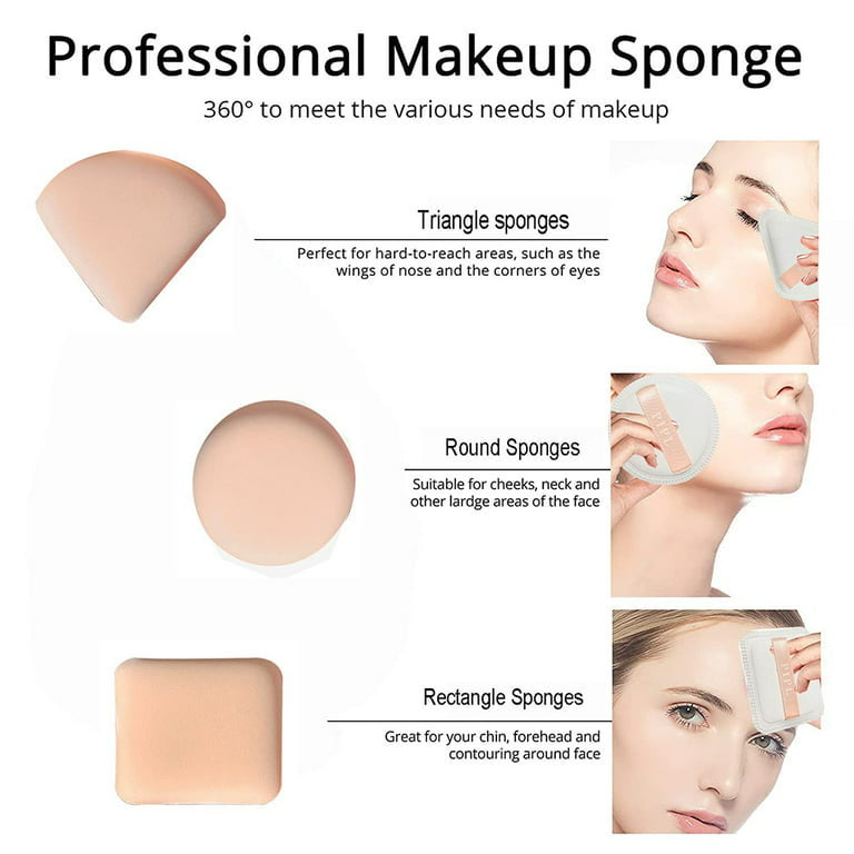 3pcs Finger Makeup Sponge Smooth Powder Cosmetic Puff